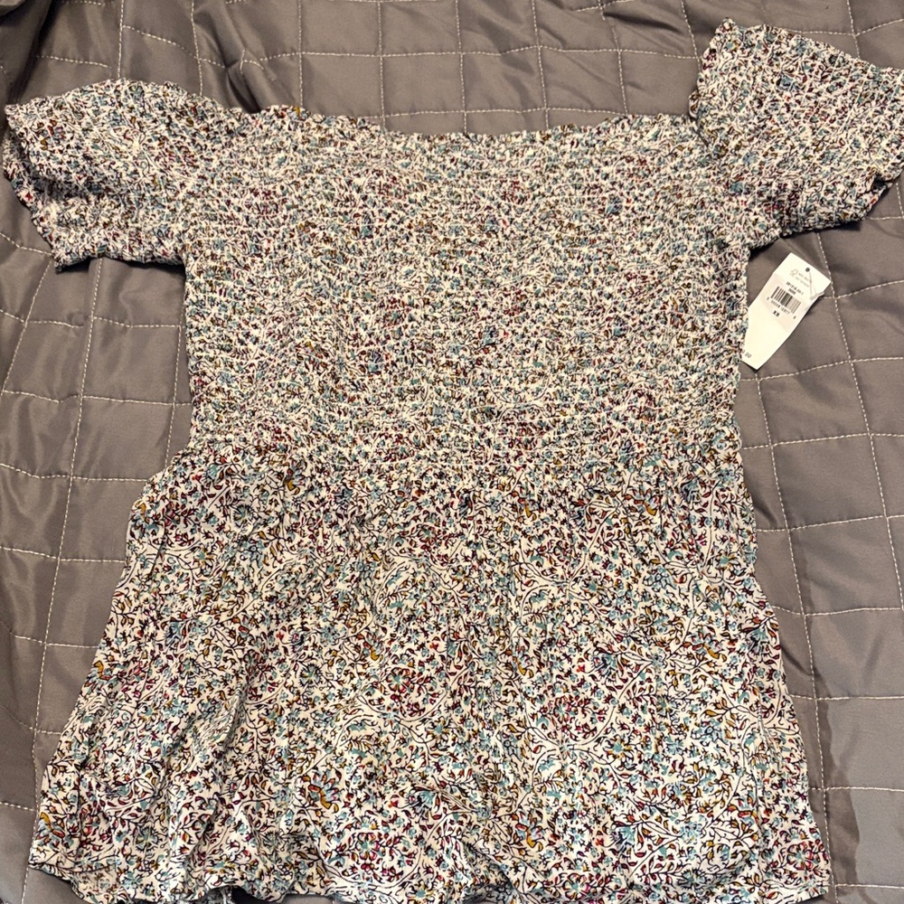 Old Navy Multicolor Textured Top Smocked Baby Doll Top NWT